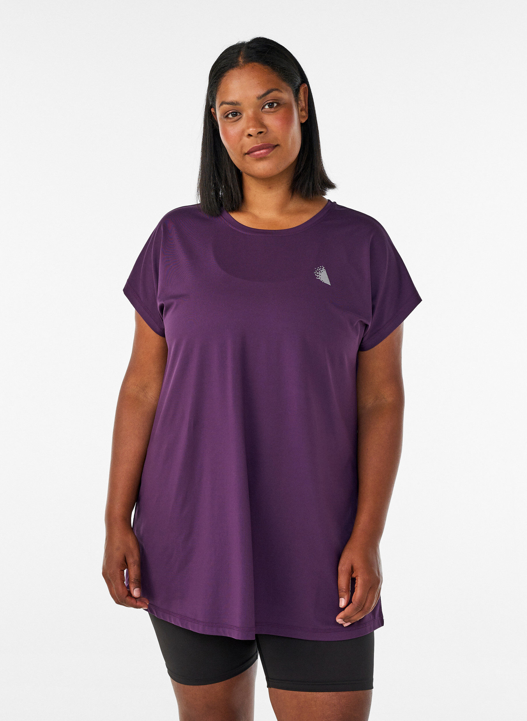 Lang tr&aelig;nings t-shirt, Lilla, Model