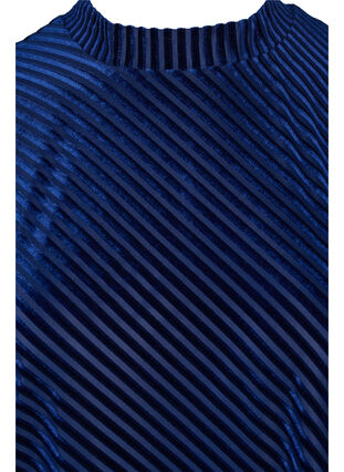 Strukturmønstret kjole i velour, Evening Blue, Packshot image number 2