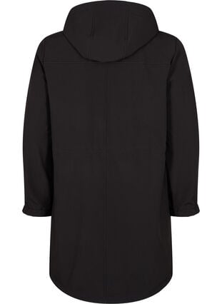 Softshell jakke med aftagelig hætte, Black, Packshot image number 1