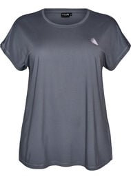 Ensfarvet tr&aelig;nings t-shirt, Gr&aring;