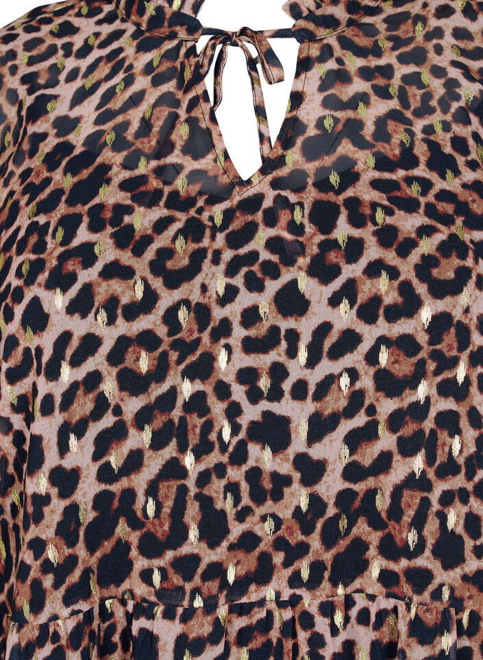 Tunika med leoprint og lurex, Leopard AOP, Packshot image number 2