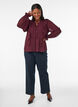Transparent bluse med fl&aelig;ser og bindeb&aring;nd, R&oslash;d, Model image number 1