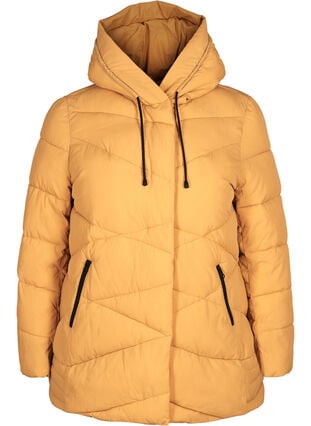 Vindtæt jakke med hætte og lommer, Spruce Yellow, Packshot image number 0