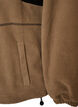 Fleeceanorak med h&aelig;tte og kontrastpanel, Brun, Packshot image number 3
