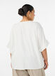 Bluse i viskose med crochetb&aring;nd og knapper, Vanilla, Model image number 2