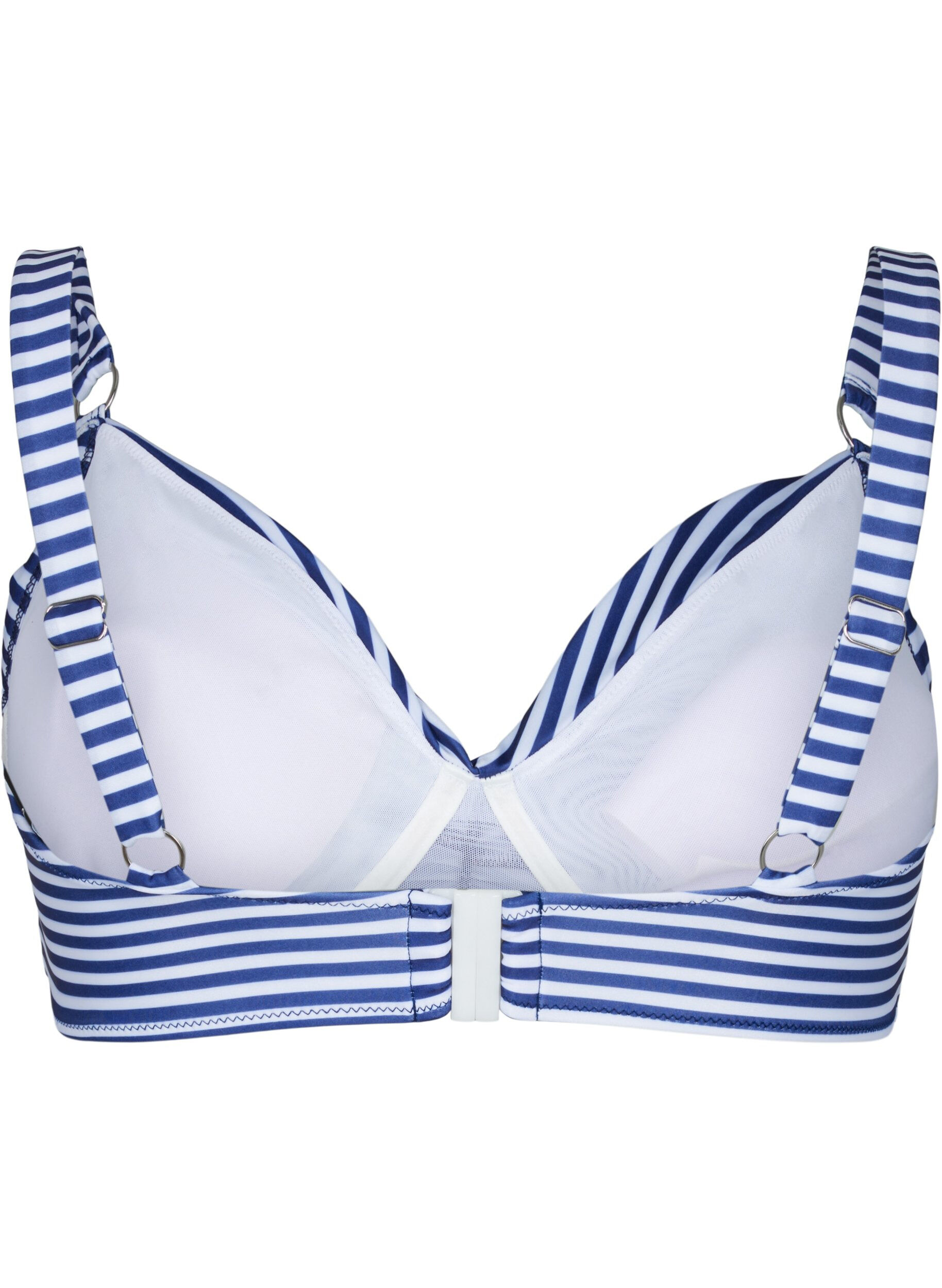 Zizzi Printet bikini bh med b&oslash;jle, Blue Striped, Packshot image number 1