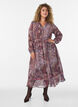 Midikjole med paisleyprint og elastisk talje, Lilla, Model image number 0