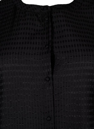Lyocell skjortebluse med tekstur, Black, Packshot image number 2