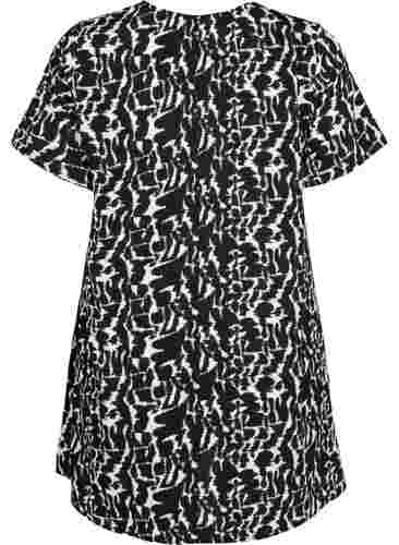 FLASH - Tunika med v-hals og print, Black White AOP, Packshot image number 1