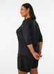 Tr&aelig;ningsbluse med 3/4 &aelig;rmer, Sort, Model image number 2
