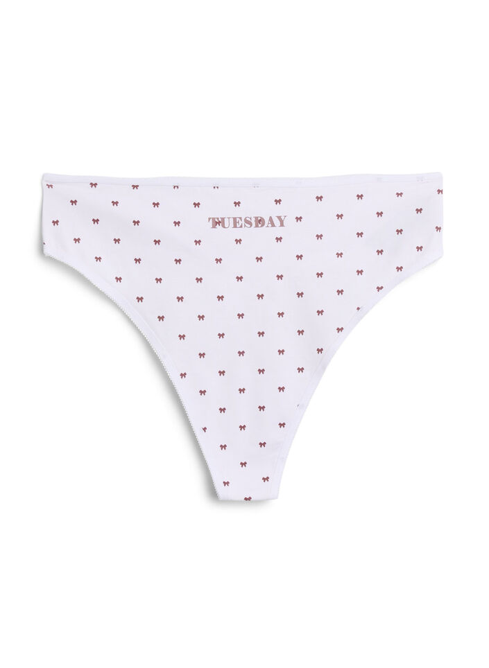 7-Pak g-strenge i bomuld med ugens dage, Lyserød, Packshot image number 3