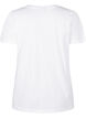 T-shirt i bomuld med similisten, Bright White, Packshot image number 1