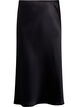 Satin midi-nederdel, Sort, Packshot image number 0