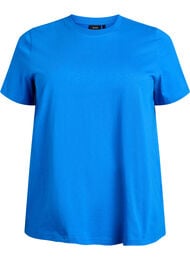Basis t-shirt i bomuld med rund hals, Bl&aring;