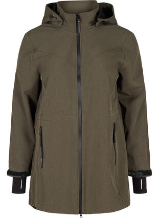 Softshell jakke med aftagelig hætte, Grape Leaf, Packshot image number 0