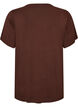 T-shirt i viskose med rhinsten, Brun, Packshot image number 1