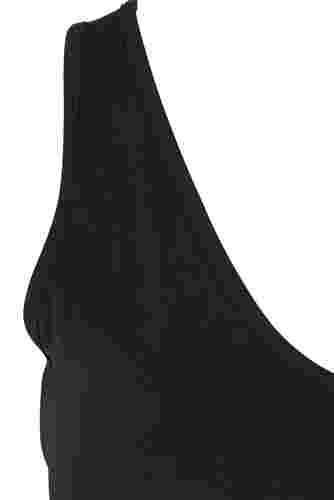 Lang bomulds top med blondekant, Black, Packshot image number 3