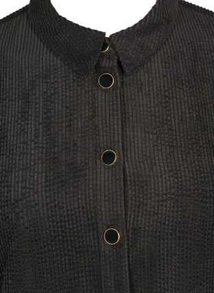 Kort fløjlskjole med knapper, Black, Packshot image number 2