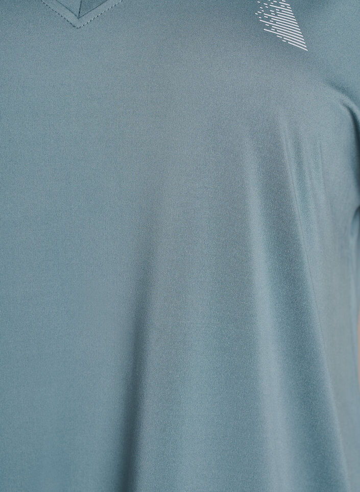 L&oslash;s tr&aelig;nings t-shirt med v-hals, Gr&aring;, Packshot image number 2