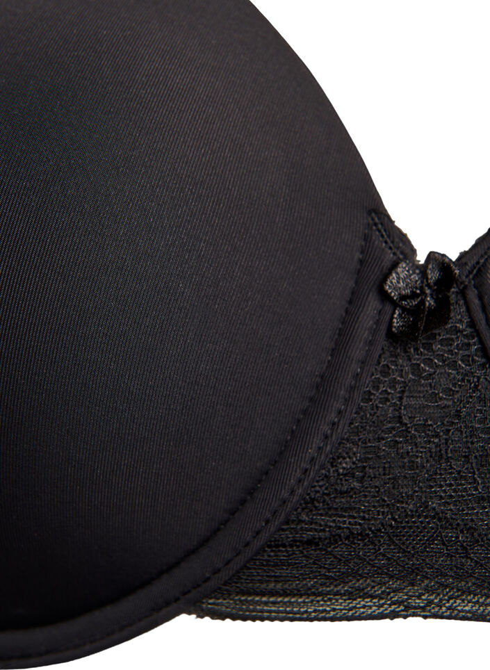 Formst&oslash;bt t-shirt bh med glatte sk&aring;le, Sort, Packshot image number 2