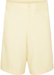 L&oslash;se bermudashorts med h&oslash;j talje, Gul