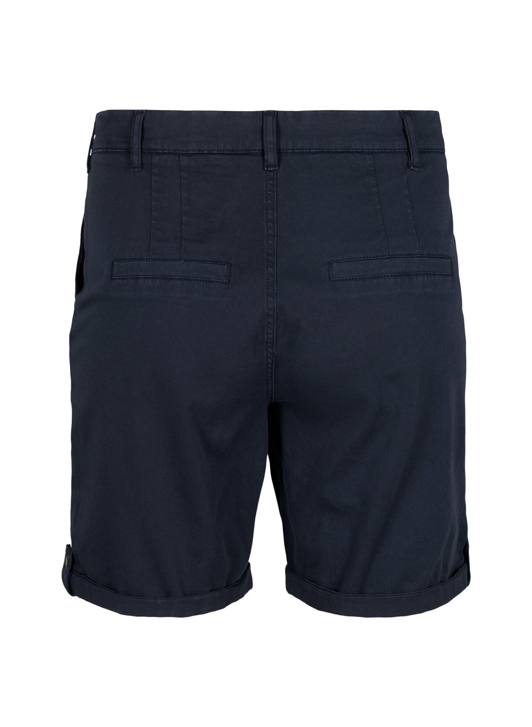 Zizzi Chino shorts med lommer, Navy Blazer, Packshot image number 1