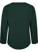 Viskosebluse med V-hals og lange &aelig;rmer, Gr&oslash;n, Packshot image number 1
