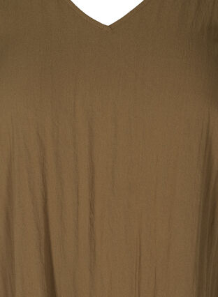 Kortærmet viskose kjole med v-udskæring, Kangaroo, Packshot image number 2