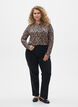 Lang&aelig;rmet bluse med leopardprint, Brun, Model image number 1