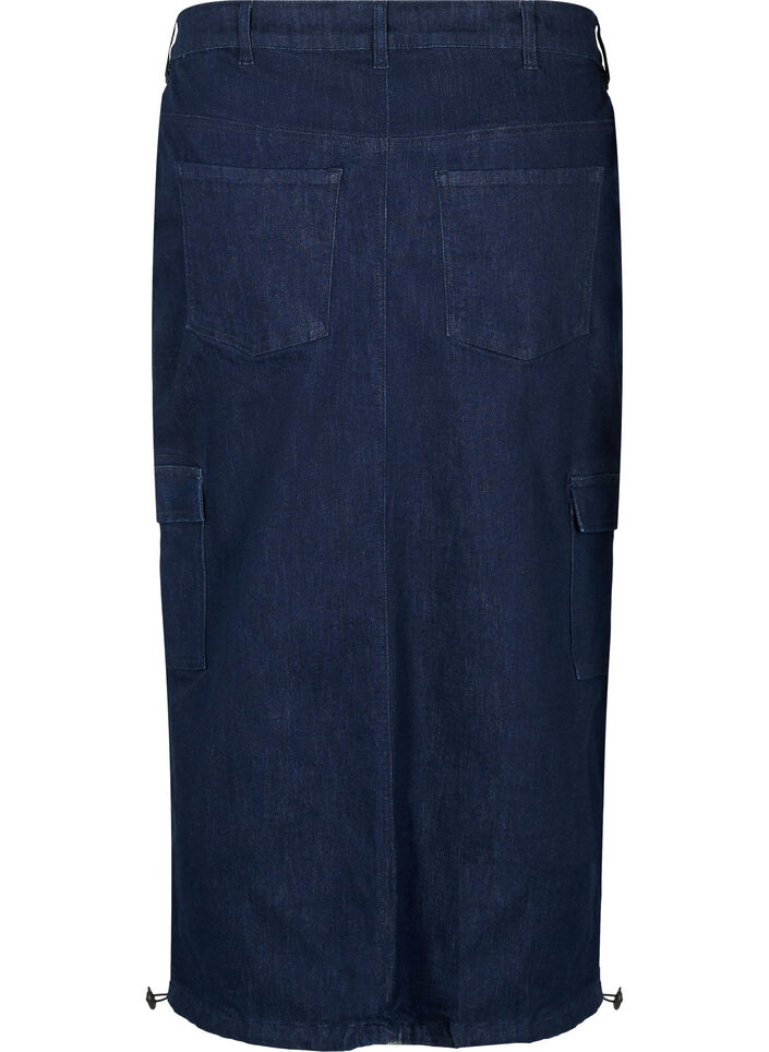 Maxi denim nederdel, Dark Blue Denim, Packshot image number 1