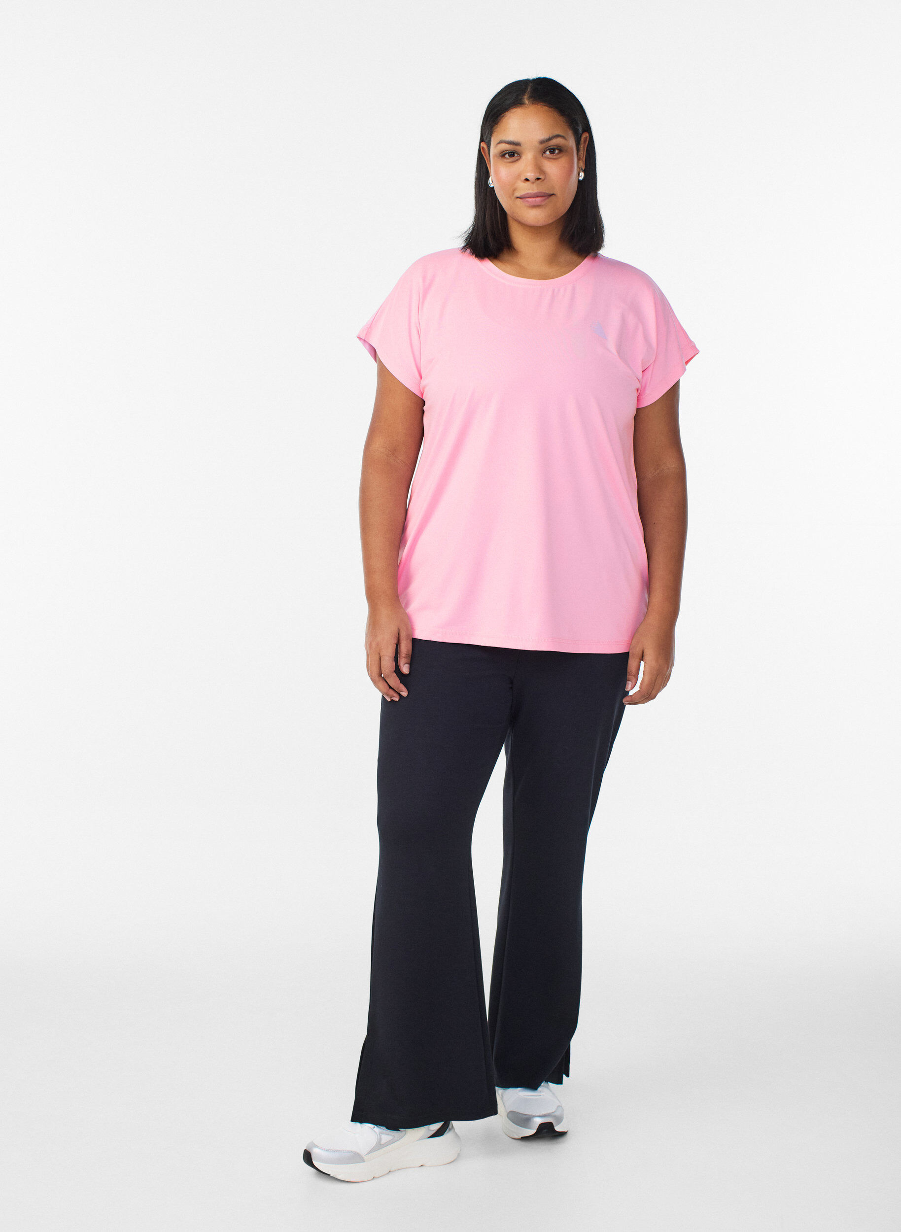 ZizziEnsfarvet tr&aelig;nings t-shirt, Lyser&oslash;d, Model image number 1