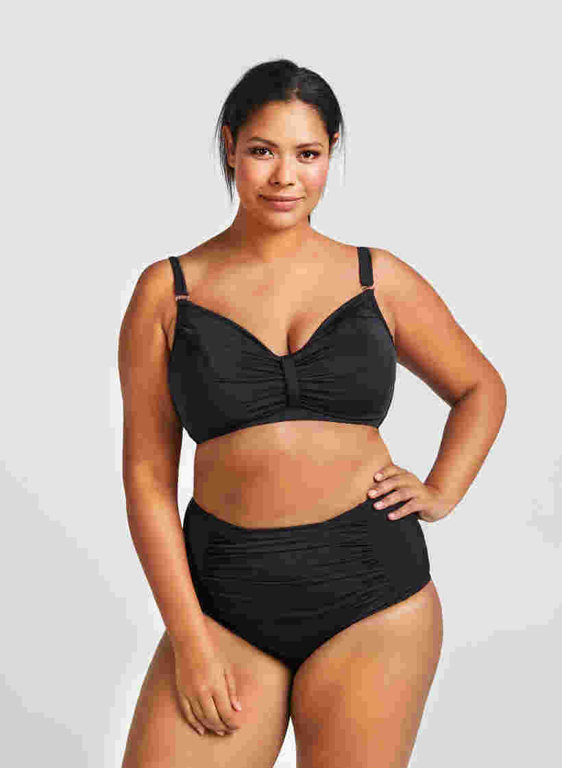 Bikini underdel med høj talje, Black, Model image number 1