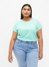 Kortærmet t-shirt i bomuldsblanding, Cabbage, Model