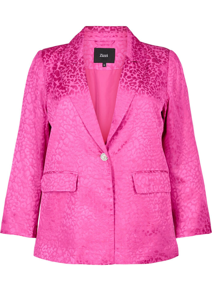 Tone-i-tone jacquard blazer i viskose, Rose Violet, Packshot image number 0