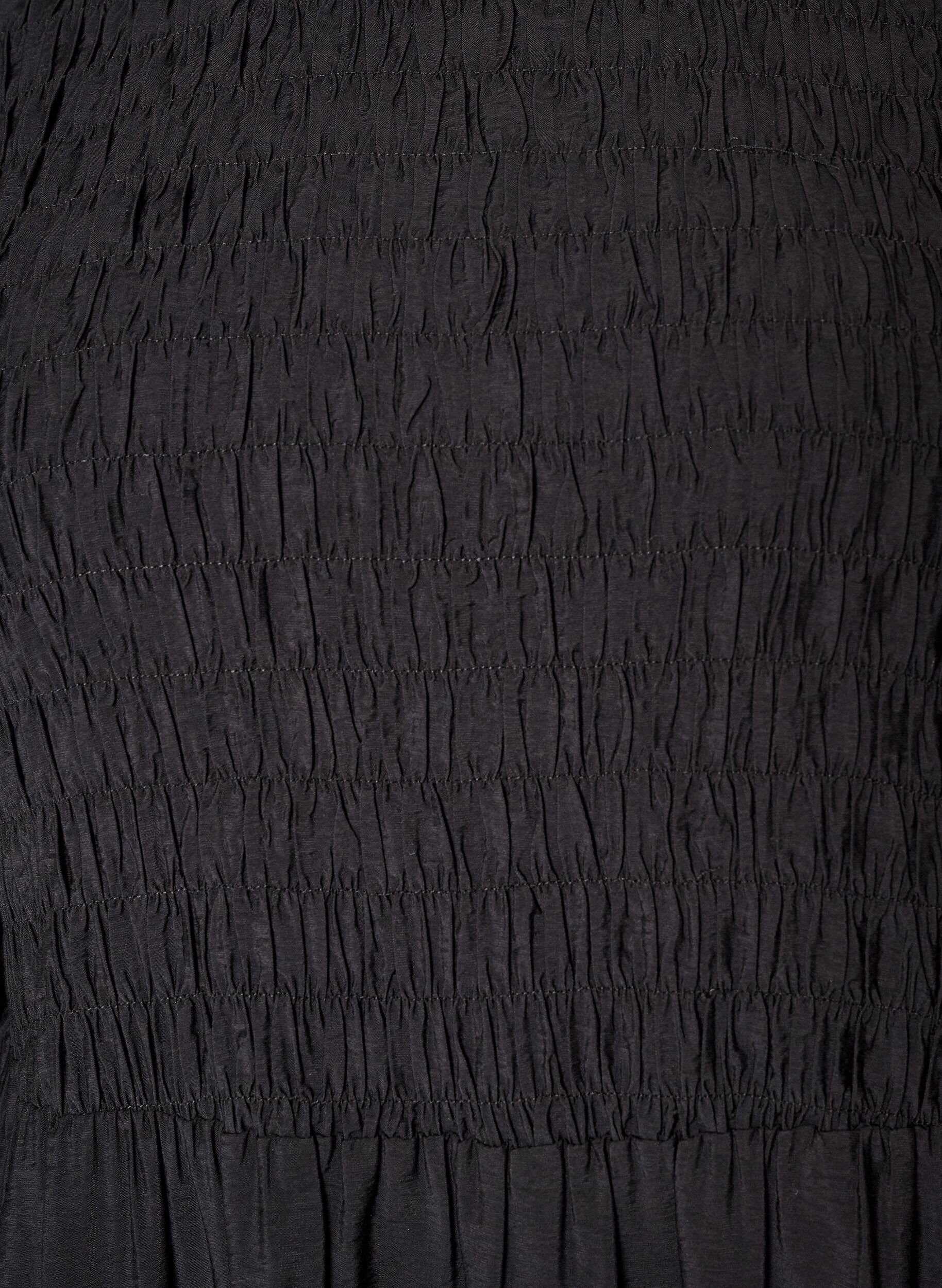 ZizziMidikjole i viskose med smock, Sort, Packshot image number 2