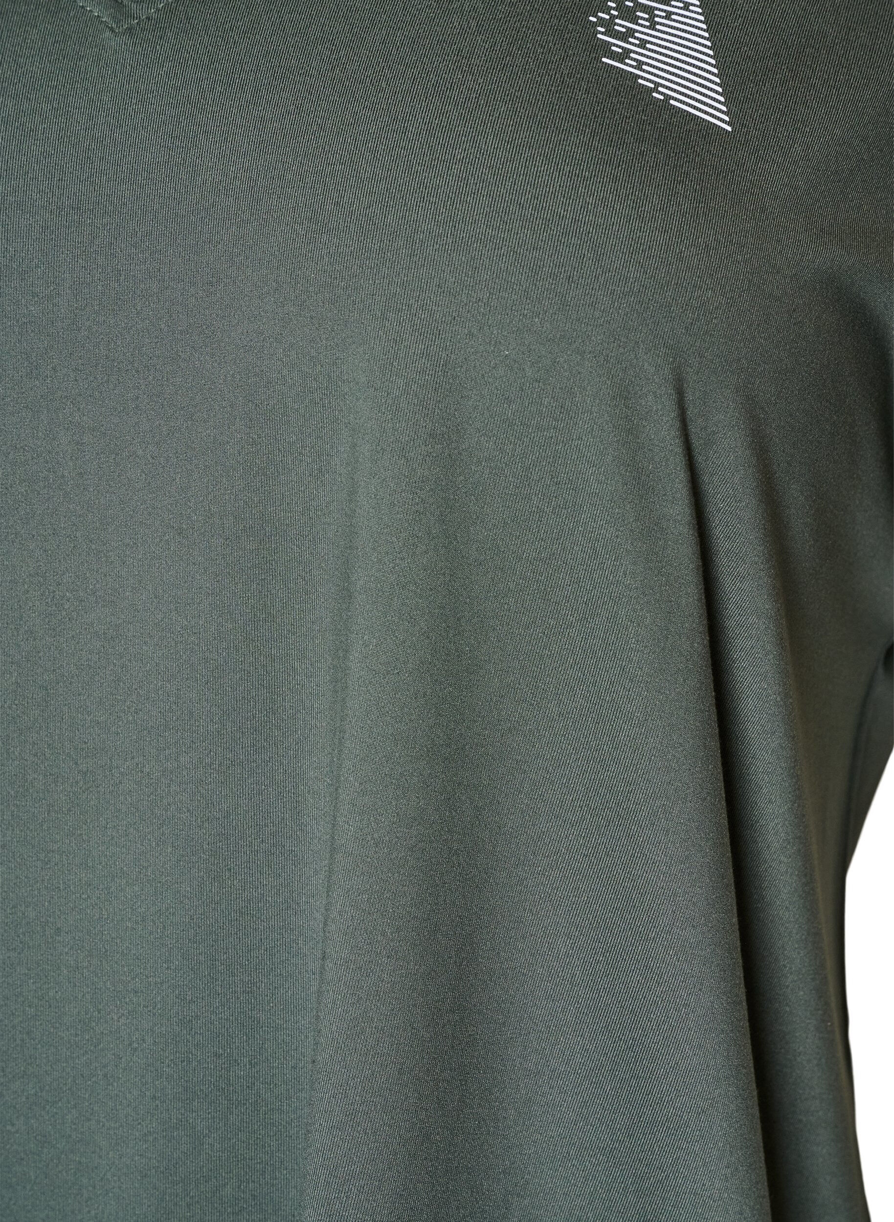 ZizziL&oslash;s tr&aelig;nings t-shirt med V-hals, Gr&oslash;n, Packshot image number 2
