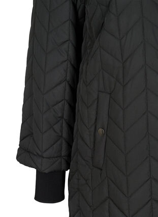 Quiltet letvægts termojakke med lommer, Black, Packshot image number 3