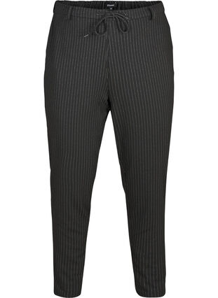 Cropped maddison bukser med striber, Black w lurex, Packshot image number 0