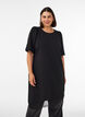 Tunika med asymmetrisk blondekant, Sort, Model image number 0
