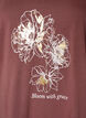 T-shirt i bomuld med frontprint og V-hals, Lyser&oslash;d, Packshot image number 2