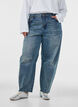 Barrel fit jeans med slidt vask, Bl&aring;, Model image number 2