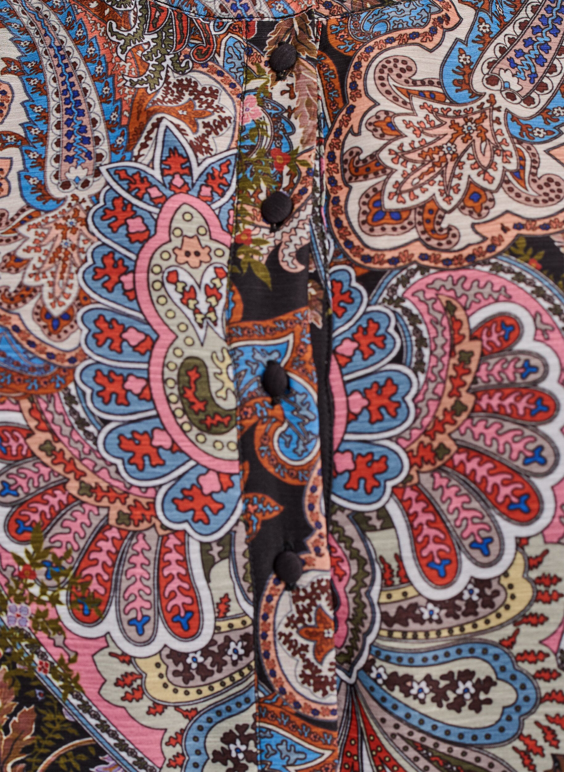 Zizzi Midi kjole med paisleydetaljer og lange &aelig;rmer, Sort, Packshot image number 2