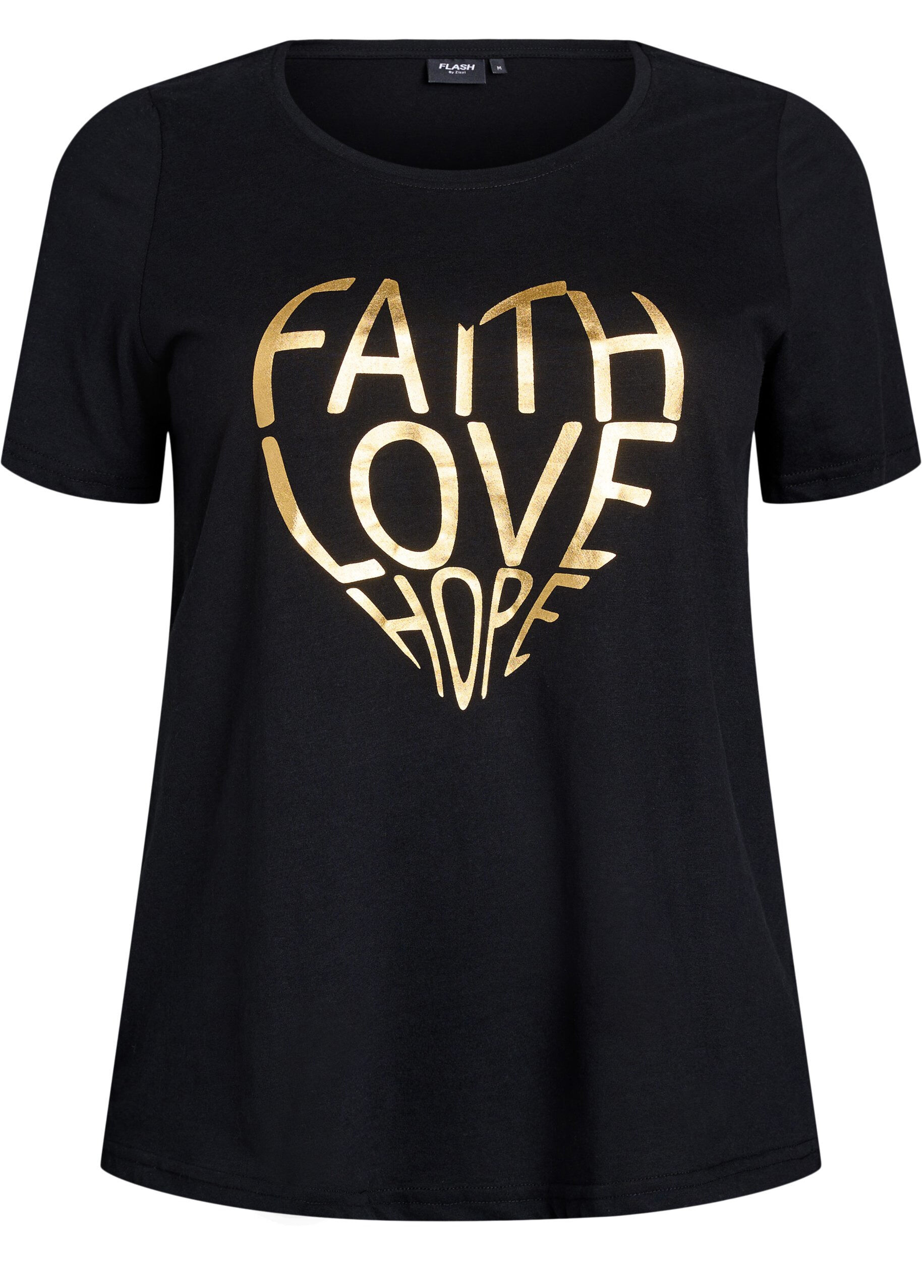 Zizzi FLASH - T-shirt med motiv, Sort, Packshot image number 0