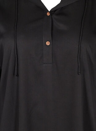 Viskose tunika med hætte, Black, Packshot image number 2
