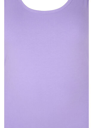 Ensfarvet basis top i bomuld, Paisley Purple, Packshot image number 2