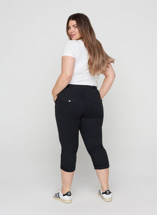 Tætsiddende Nille capri jeans, Black, Model image number 1