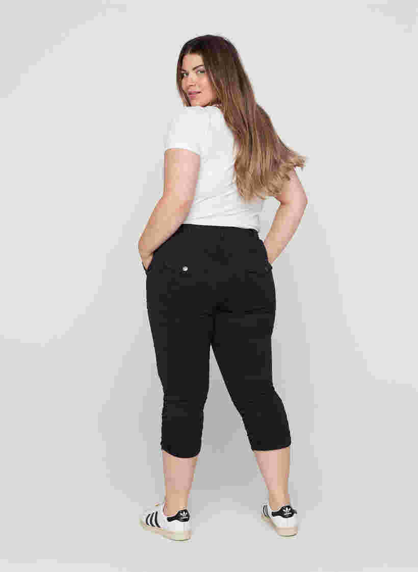 Tætsiddende Nille capri jeans, Black, Model image number 1