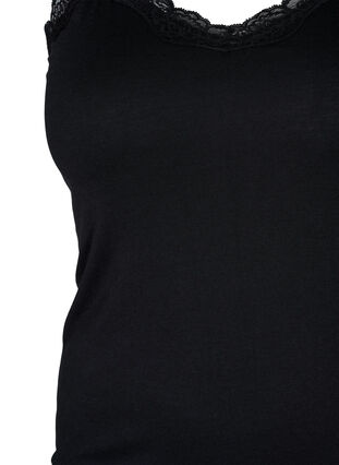 2-pak top med blonder, Black / Black, Packshot image number 3
