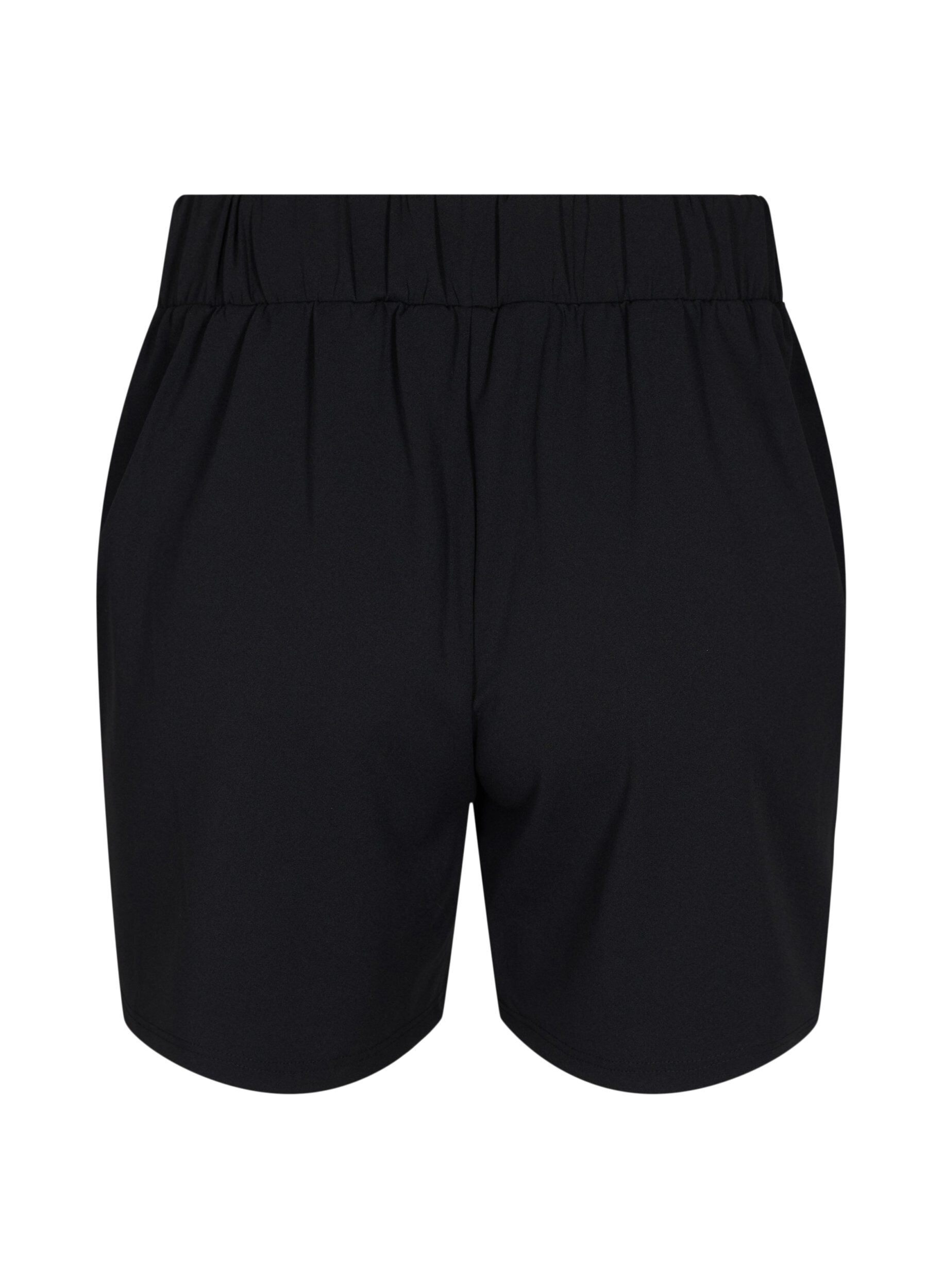 ZizziShorts med lommer og l&oslash;s pasform, Sort, Packshot image number 1