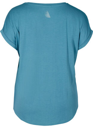 Kortærmet trænings t-shirt med tryk, Storm Blue, Packshot image number 1